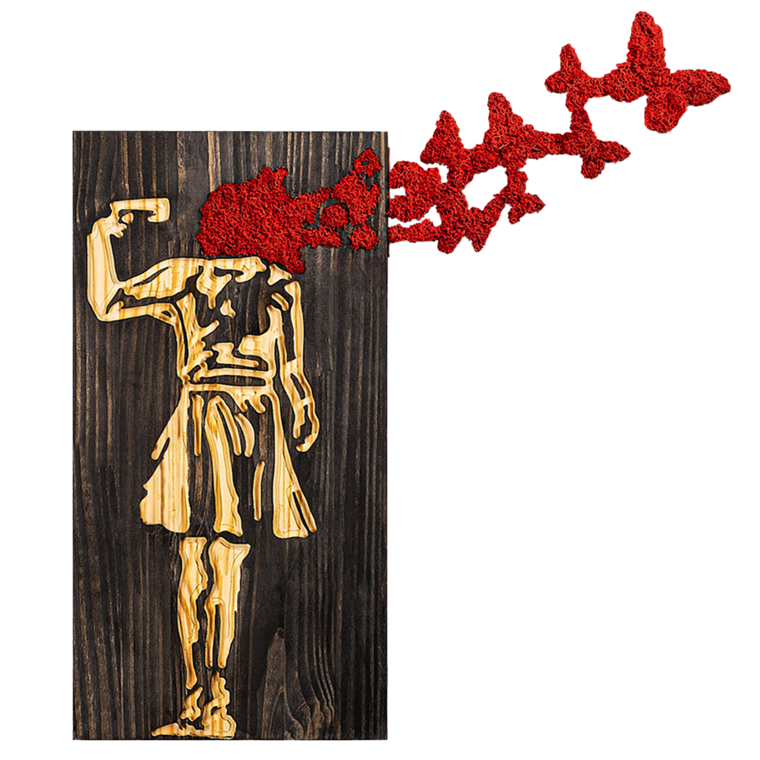 ΔΙΑΚΟΣΜΗΤΙΚΟ ΤΟΙΧΟΥ ΦΙΓΟΥΡΑ ΚΟΡΙΤΣΙΟΥ FB94755-ΦΥΛΛΑ ΜΕΤΑΛΛΟΥ-ΞΥΛΟ 62x3(βάθος)x70Υεκ.