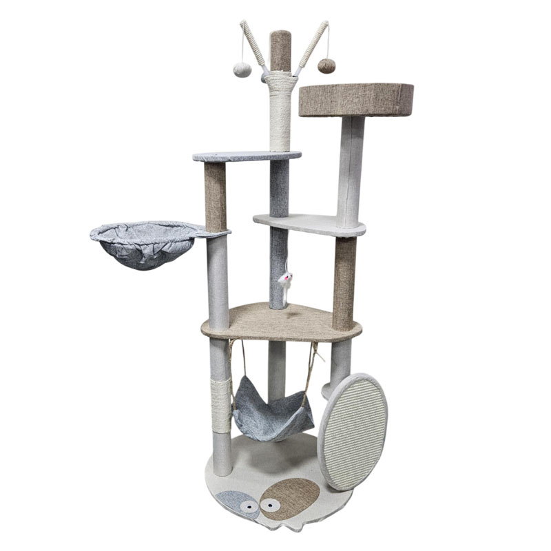 Το δέντρο – ονυχοδρόμιο για γάτες ύψους 140cm είναι η απόλυτη επιλογή για να χαρίσετε στο κατοικίδιό σας έναν χώρο παιχνιδιού