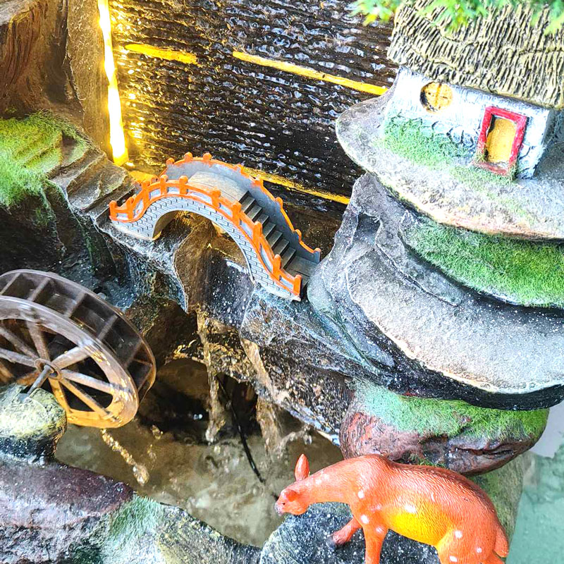 Διακοσμητικό Συντριβάνι Εσωτερικού Χώρου Feng Shui με Φως & Νερό - Resin craft bonsai running water ornament - Image 7