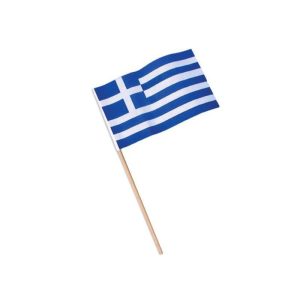 Ελληνική σημαία με ξύλινο κοντάρι 61cm 12τεμ