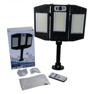 Επιτοίχιο ηλιακό φωτιστικό σε μαύρο χρώμα