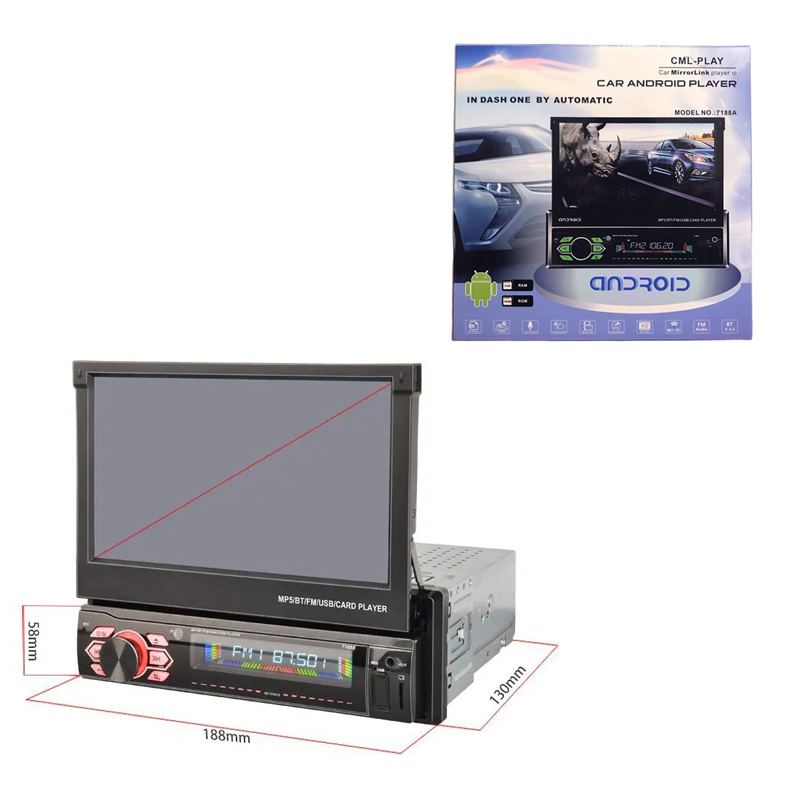 Ηχοσύστημα Αυτοκινήτου 1DIN με Οθόνη 2+32G+CP 7188A - CLM-Play Car Multimedia Player 99054 - Image 4