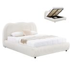 ΚΡΕΒΑΤΙ ΔΙΠΛΟ ΜΕ ΑΠΟΘ.ΧΩΡΟ FB9729.03 ΜΠΕΖ FAUX FUR ΥΦΑΣΜΑ--ΣΤΡΩΜΑ 160x200εκ