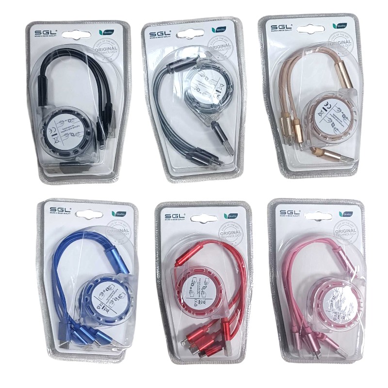 Καλώδιο φόρτισης & data πτυσσόμενο - 3in1 - E3 - 1.2m - 099408 - Image 2