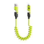 Καλώδιο φόρτισης & data σπιράλ - 4in1 - Fast Charge - X204 - 27-65W - 102048 - Green