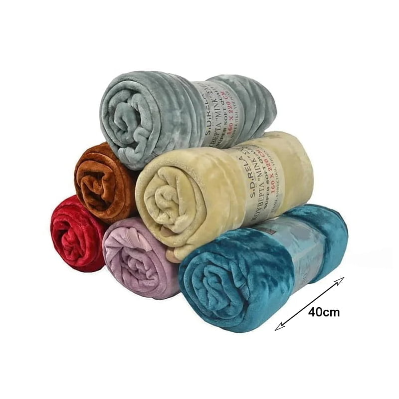 Κουβέρτα “Mink” μονόχρωμη 200x220cm - Super Soft Blanket - Image 2