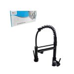 <p data-start="125" data-end="453">Η μοντέρνα μπαταρία κουζίνας σε μαύρο ματ χρώμα συνδυάζει κομψό σχεδιασμό και πρακτικότητα. Διαθέτει ψηλό τόξο με ελατήριο και εύκαμπτο ντους που τραβιέται