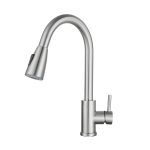 Αναμεικτική μπαταρία για νεροχύτη κουζίνας σε ανοξείδωτο σατινέ ματ φινίρισμα.