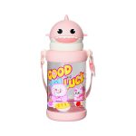 Παιδικό παγούρι πλαστικό με καλαμάκι - 650ml - 722436 - Pink