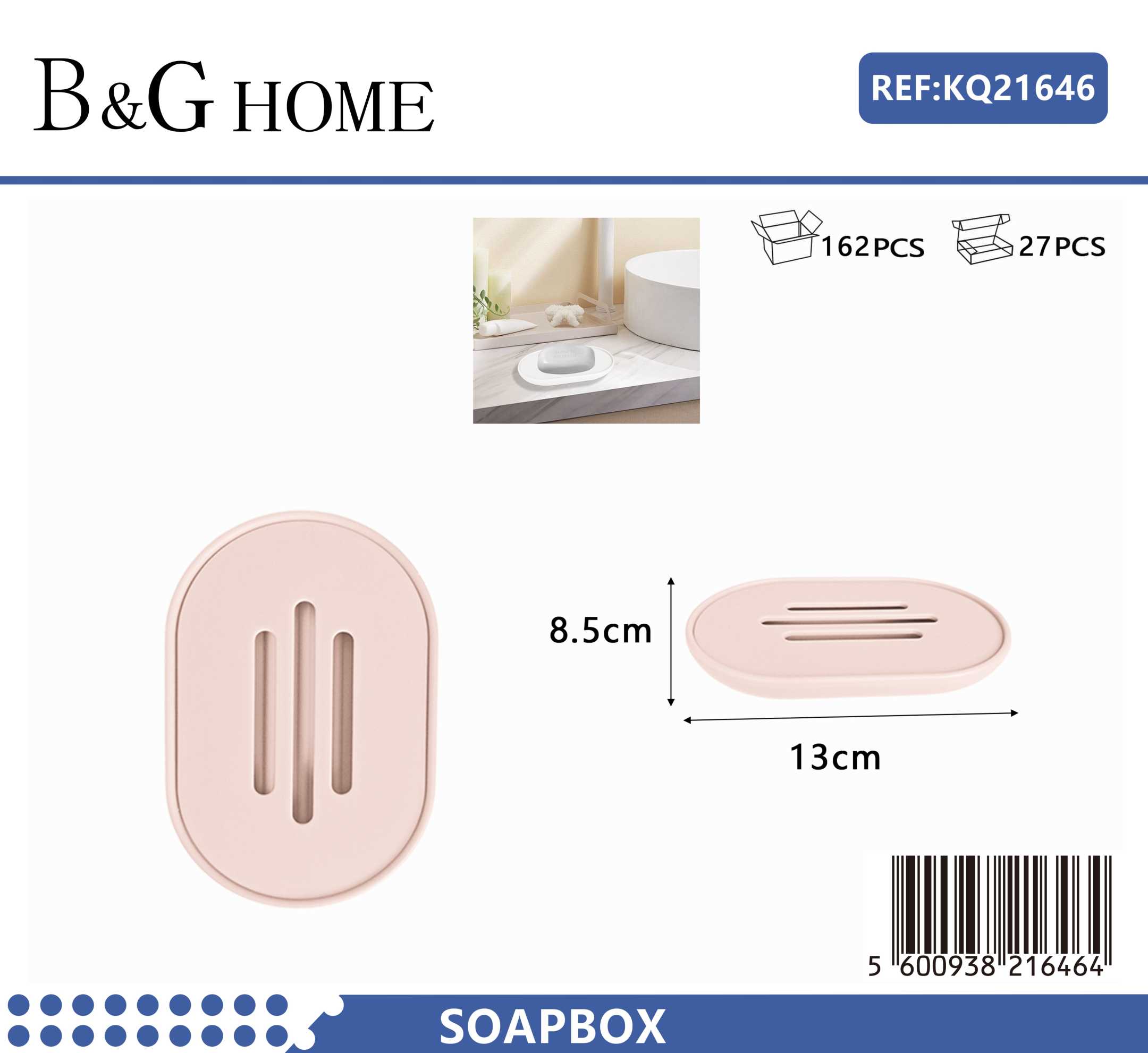 Σαπουνοθήκες μπάνιου πλαστικές σε σετ 9Χ - Light Pink - 21646 - Image 2