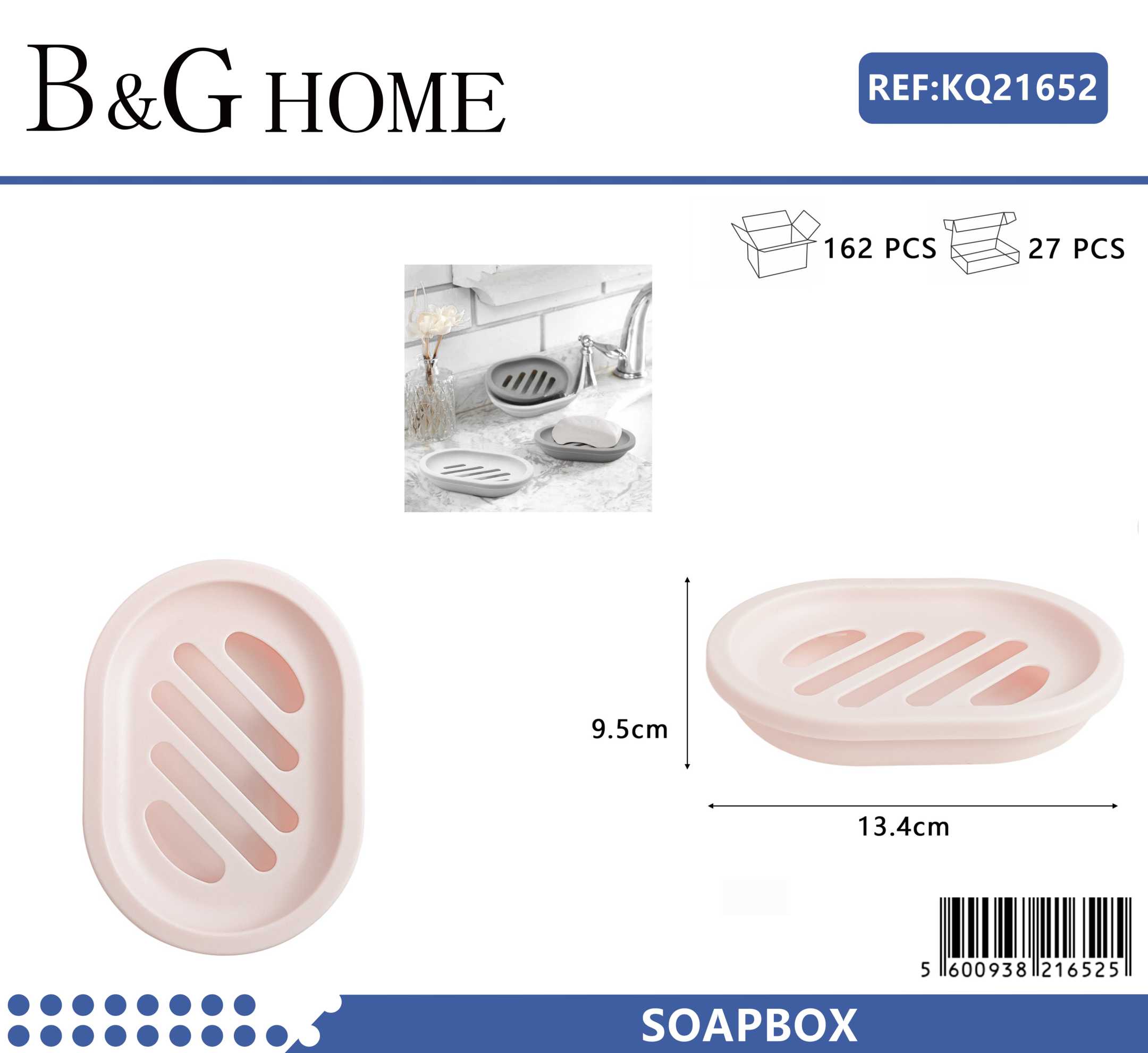 Σαπουνοθήκες μπάνιου πλαστικές σε σετ 9Χ - Light Pink - 21652 - Image 2