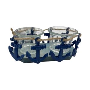 Σετ διακοσμητικά Souvenir - Βάση κεριών ρεσώ - 2 τεμάχια - ZB24119 - 251636