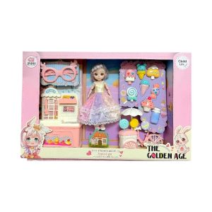 Σετ κούκλα Vintage με αξεσουάρ κουζίνας - A82009 - 215557