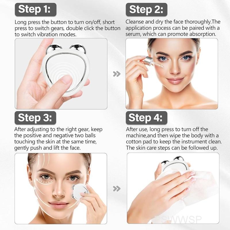 Συσκευή Μασάζ Προσώπου Φορητή με Μικρορεύματα S-022 - Facial Massager Microcurrent Face Lift Machine Roller 002511 - Image 10