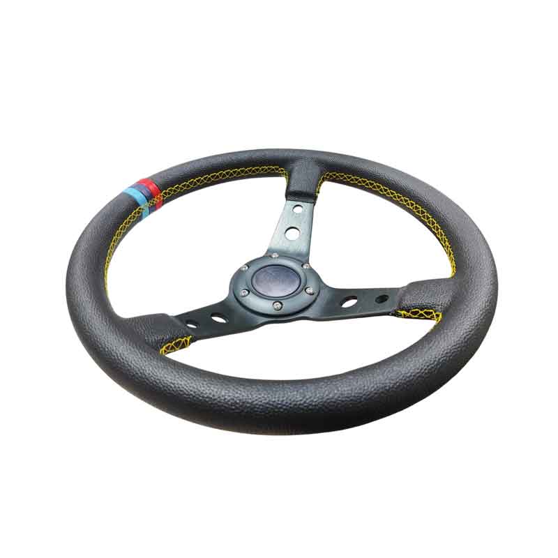 ✅ Διάμετρος: 35 cm✅ Υλικό: Μεταλλικό κέντρο – Αντιολισθητική επένδυση✅ Χρώμα: Μαύρο με κίτρινες ραφές και τριχρωμία στο πάνω μέρος