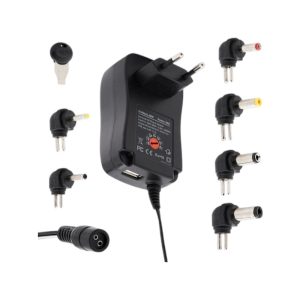 Τροφοδοτικό μετασχηματιστής με ρυθμιστή τάσης 6 βύσματα και θύρα USB - 30W - 812990