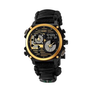 Ψηφιακό/αναλογικό ρολόι χειρός – Skmei - 2202 - Gold/Black Rope
