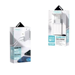 Treqa 38W γρήγορος φορτιστής κινητού Type-C 2USB+PD CH-640 – Fast charger 017074