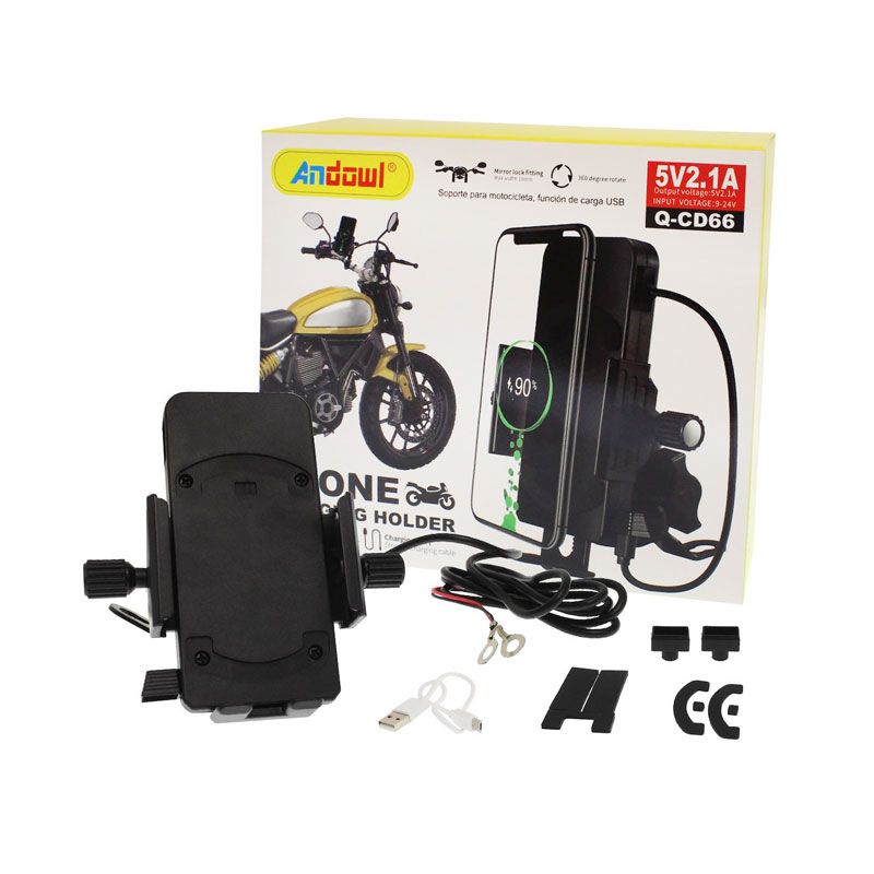 Andowl Βάση Κινητού Μοτοσυκλέτας με Μπίλια Q-CD66 – Phone holder 075695