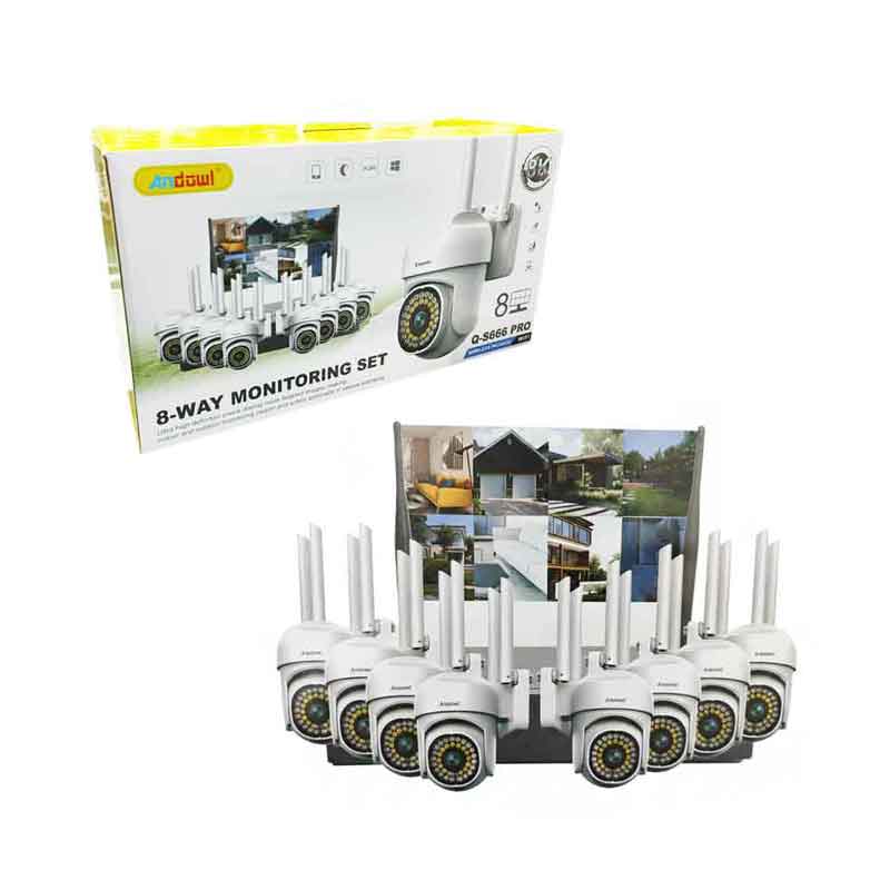 Το σετ Andowl Q-S666 PRO αποτελεί μια ολοκληρωμένη λύση παρακολούθησης με 8 κάμερες υψηλής ανάλυσης 8K