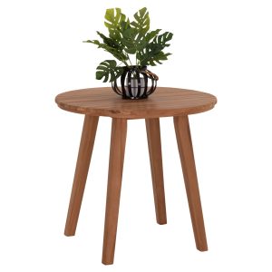 TΡΑΠΕΖΙ ΤΡΑΠΕΖΑΡΙΑΣ ΣΤΡΟΓΓΥΛΟ FB96379 ΞΥΛΟ TEAK Φ80x75Υεκ.