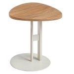 ΒΟΗΘΗΤΙΚΟ ΤΡΑΠΕΖΙ ΟΒΑΛ FB918328 MDF SONAMA--ΜΕΤΑΛΛΟ ΛΕΥΚΟ Φ50x50Υεκ.