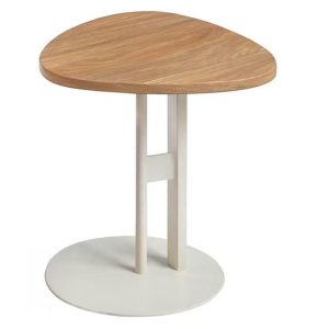 ΒΟΗΘΗΤΙΚΟ ΤΡΑΠΕΖΙ ΟΒΑΛ FB918328 MDF SONAMA--ΜΕΤΑΛΛΟ ΛΕΥΚΟ Φ50x50Υεκ.