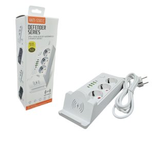 Ανθεκτικό πολύπριζο Defender Series με 3 θέσεις σούκο