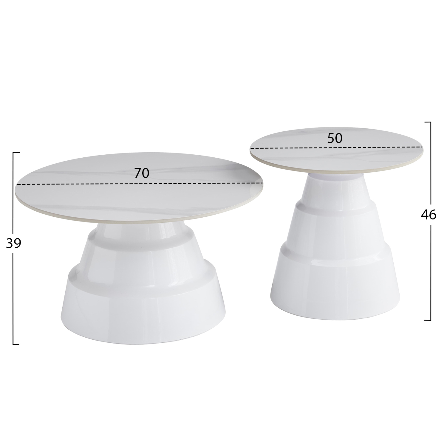 ΣΕΤ 2 ΤΡΑΠΕΖΙΑ ΣΑΛΟΝΙΟΥ FB918306.01 SINTERED STONE TOPS KAI ΒΑΣΕΙΣ--ΛΕΥΚΑ Φ50 & Φ70 - Image 2