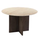 ΤΡΑΠΕΖΙ ΤΡΑΠΕΖΑΡΙΑΣ ΣΤΡΟΓΓΥΛO FB918331 ΚΕΡΑΜΙΚΟ TOP ΟΨΗ ΤΡΑΒΕΡΤΙΝΑΣ Φ120x76Υεκ