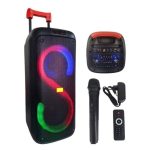 Φορητό ηχείο subwoofer με ήχο εξαιρετικής ποιότητας και εντυπωσιακό φωτισμό LED που προσαρμόζεται στο ρυθμό της μουσικής σας. Περιλαμβάνει ασύρματο μικρόφωνο καραόκε και τηλεχειριστήριο.