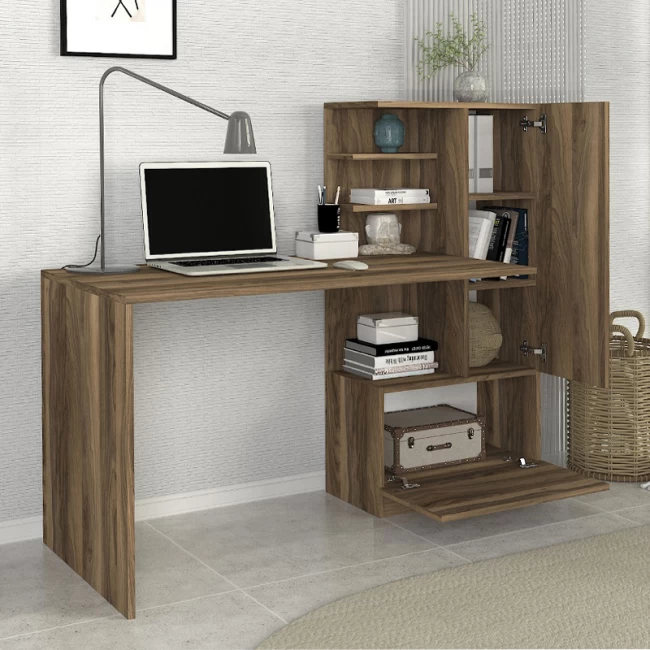 Γραφείο εργασίας Merino Megapap χρώμα καρυδί 149,5x61,8x120εκ. - Image 2