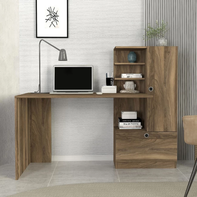 Γραφείο εργασίας Merino Megapap χρώμα καρυδί 149,5x61,8x120εκ. - Image 4