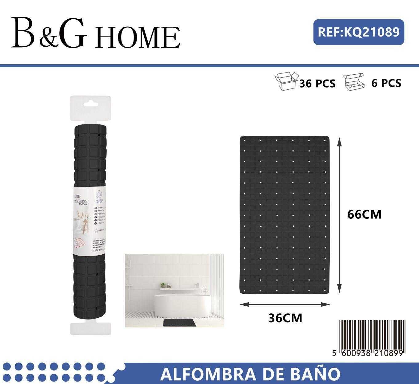 Αντιολισθητικό πατάκι μπάνιου - 6C - 36x66cm - Black - 21089 - Image 2