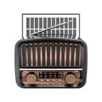 Επαναφορτιζόμενο ραδιόφωνο Retro με ηλιακό πάνελ - K-371S - 023719 - Black