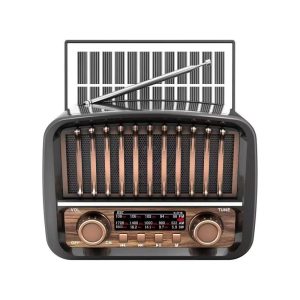Επαναφορτιζόμενο ραδιόφωνο Retro με ηλιακό πάνελ - K-371S - 023719 - Black