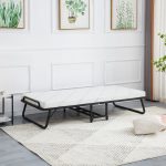 ΚΡΕΒΑΤΙ-ΡΑΝΤΖΟ ΜΕ ΣΤΡΩΜΑ FB9691.01 ΜΕΤΑΛΛΙΚΟ ΜΑΥΡΟ ΜΑΤ 190x76x30Υεκ.