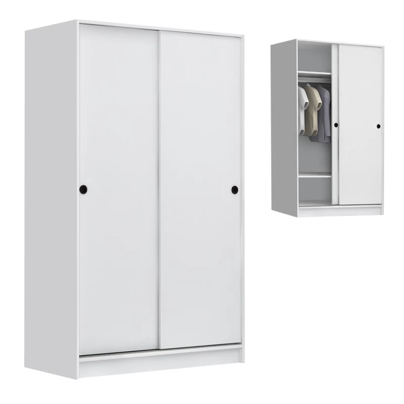 Ντουλάπα ρούχων Regio Megapap δίφυλλη συρόμενη χρώμα λευκό 120x60x200εκ.