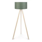 Φωτιστικό δαπέδου Rosling Megapap Mdf/ύφασμα Pvc χρώμα φυσικό/χακί 38x38x140εκ.