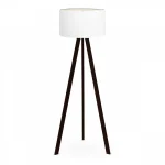 Φωτιστικό δαπέδου Rosling Megapap Mdf/ύφασμα Pvc χρώμα μαύρο - λευκό 38x38x140εκ.