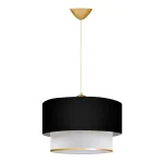 Φωτιστικό οροφής Barnhart Megapap υφασμάτινο μονόφωτο χρώμα μαύρο/χρυσό 30x20x70εκ.