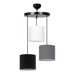 Φωτιστικό οροφής Rosie Megapap υφασμάτινο τρίφωτο χρώμα γκρι/μαύρο 15x15x90εκ.