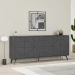 Μπουφές Dune Megapap χρώμα ανθρακί 184x35x77,4εκ.