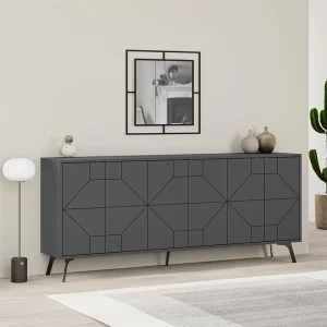 Μπουφές Dune Megapap χρώμα ανθρακί 184x35x77,4εκ.