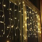 Χριστουγεννιάτικα Λαμπάκια Κουρτίνα LED 96L Θερμό Χρώμα με Διαφανές Καλώδιο 3m x 60cm - Christmas lights LED warm light 63052