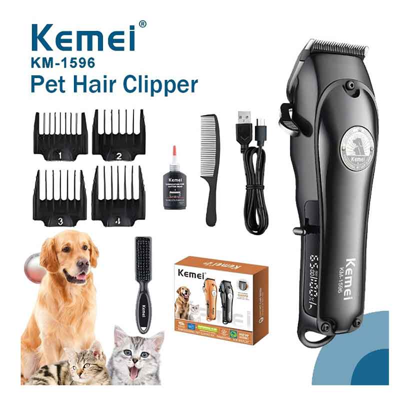 Επαναφορτιζόμενη κουρευτική μηχανή κατοικιδίων Kemei KM-1596