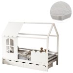 ΚΡΕΒΑΤΙ ΠΑΙΔΙΚΟ ΜΕ ΣΤΡΩΜΑ FB921319 ΞΥΛΟ ΠΕΥΚΟΥ ΣΕ ΛΕΥΚΟ--ΣΤΡΩΜΑ 90x190εκ