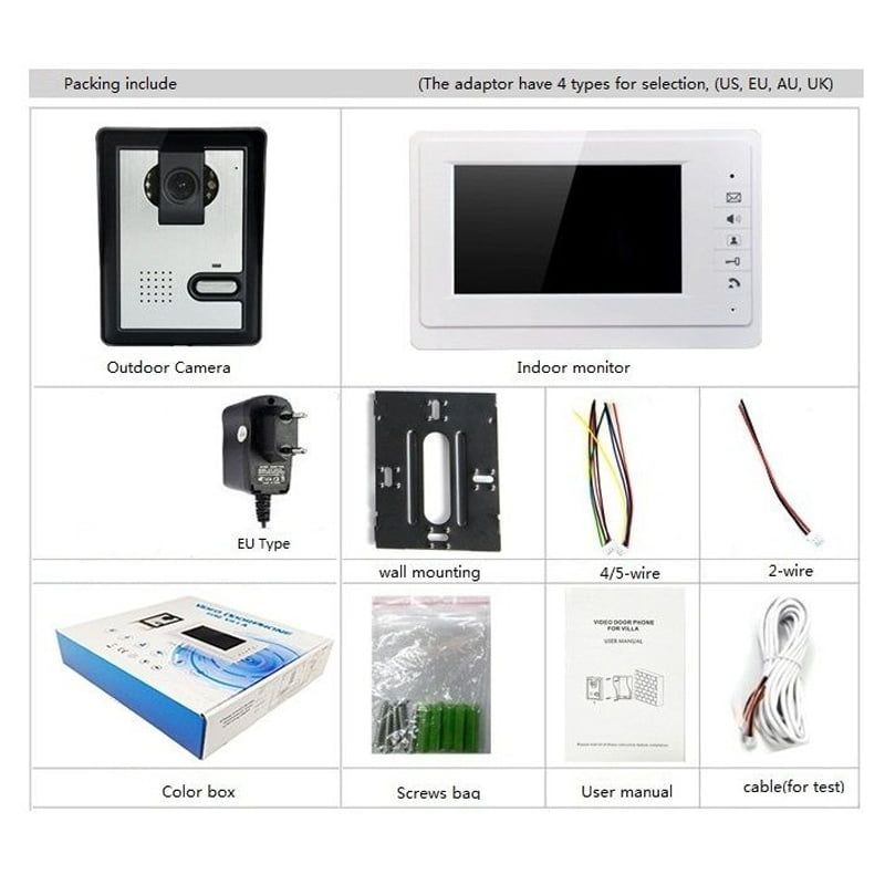 V70F Σετ Θυροτηλεόραση με Έγχρωμη Οθόνη 7" - Video doorphone for villa 013077