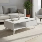 Τραπεζάκι σαλονιού Aster Megapap χρώμα λευκό 120x56x40εκ.