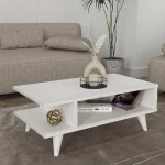 Τραπεζάκι σαλονιού Titus Megapap χρώμα λευκό 80x45x30εκ.